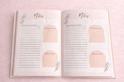 Notes page| Product inventory | Styles to repeat | Nubian Lo | Hair growth 