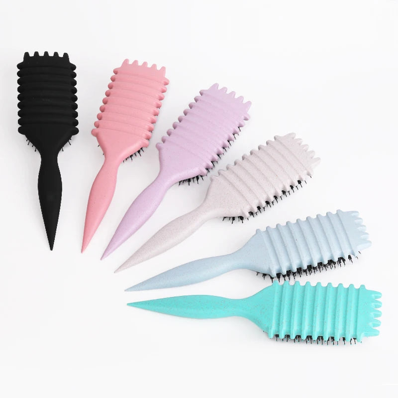 Manual curl brush for soft curls and hair volume