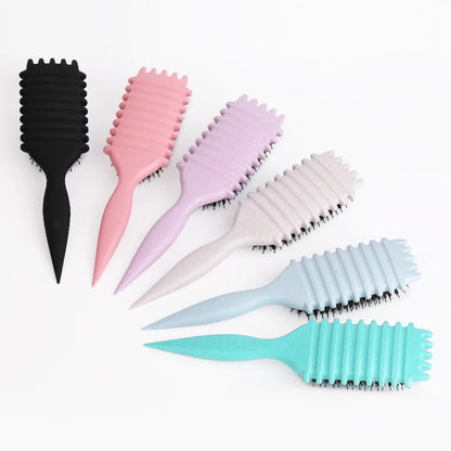 Manual curl brush for soft curls and hair volume